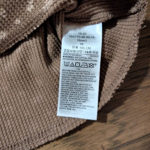Gap kids waffle crew neck long sleeve shirt brown floral size XXL - Picture 9 of 12
